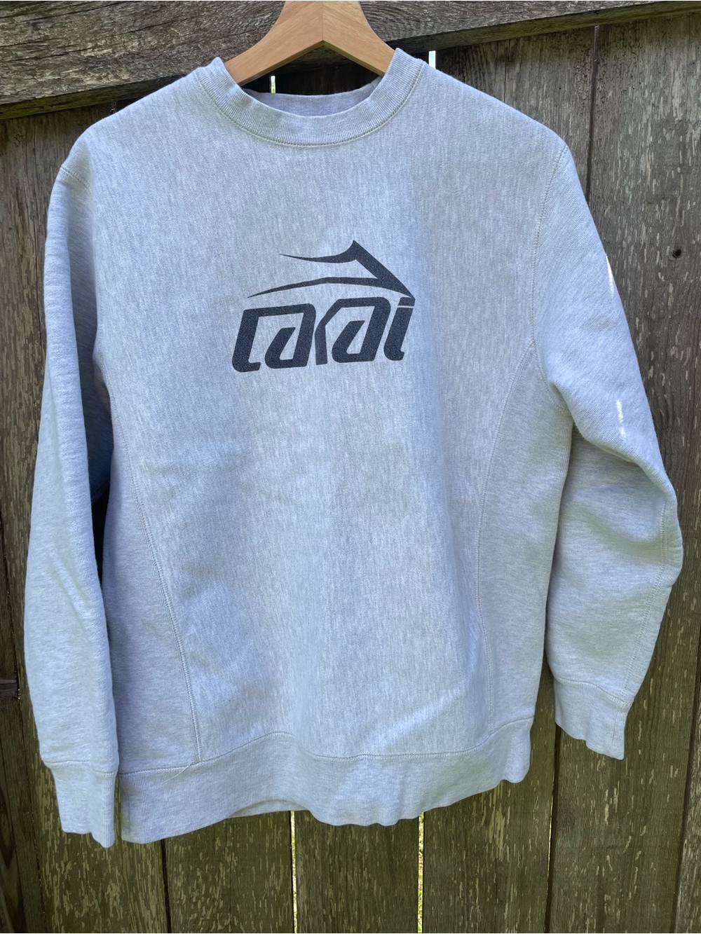 Light Gray Crewneck Sweater with Black Logo